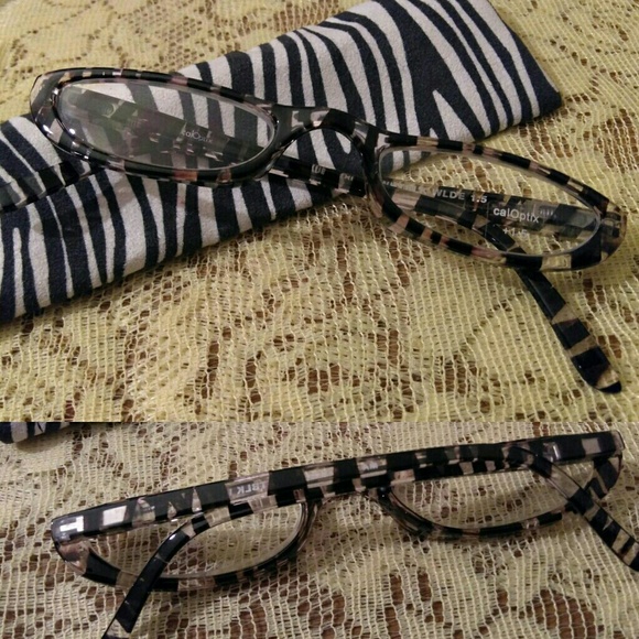 Vintage Elegant Half Moon Reading Glasses + Case - Picture 4 of 6